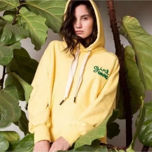Free People Tops - Free people x Sandrine Rose  girl gang hoodie sweatshirt large yellow